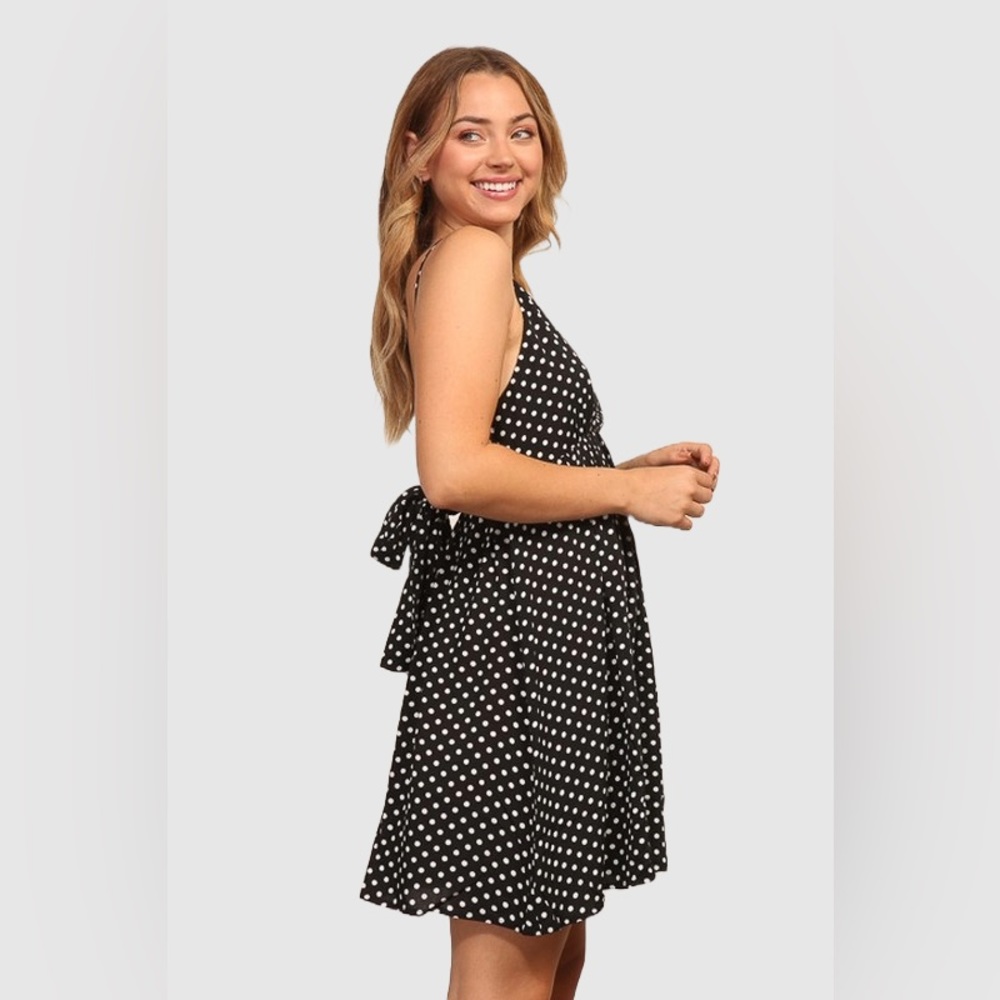 Open Back Polka Dot Mini Dress